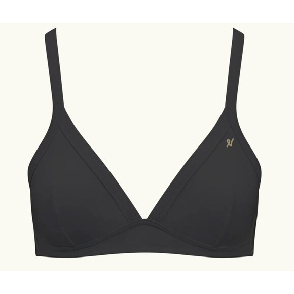 Nudea The Organic Cotton Easy Does It Bralette Women's M Black Non-Wired Ribbed